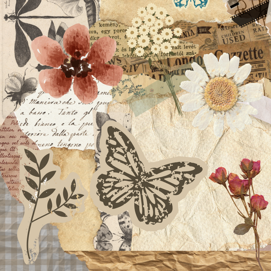 Vintage Butterfly Collage Magnet