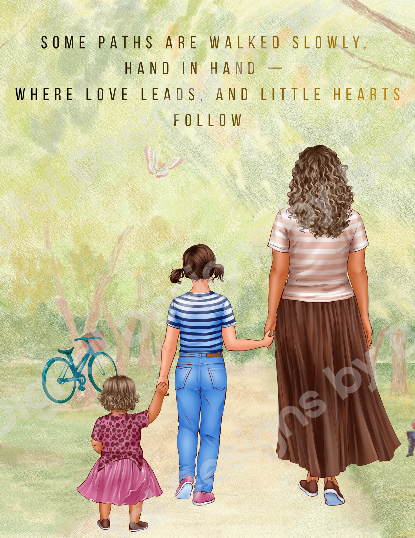 Hand In Hand, personalized family art