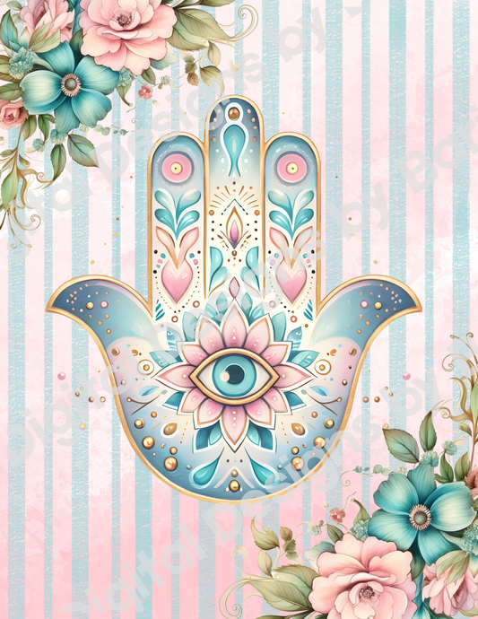 pastel stripes hamsa