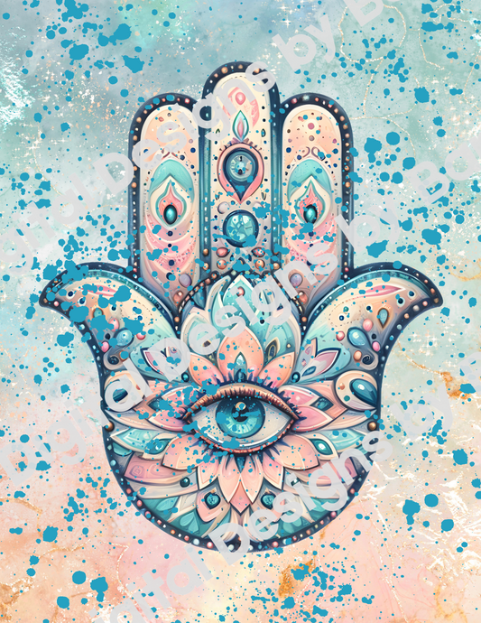 hamsa turquoise flecks
