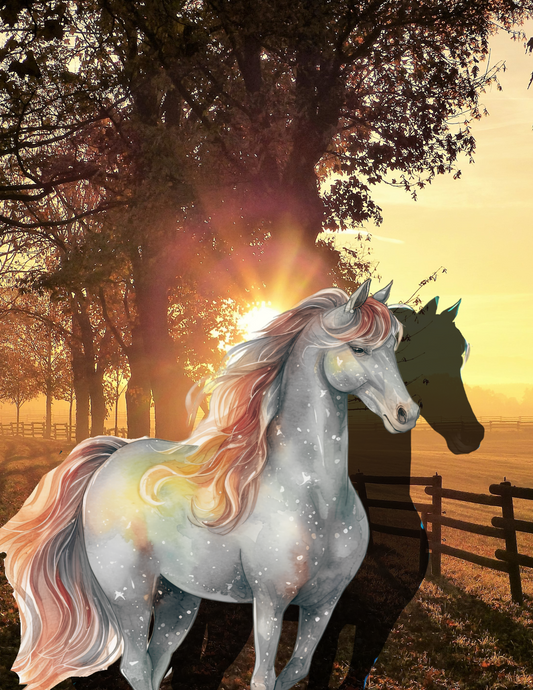horse at sunset
