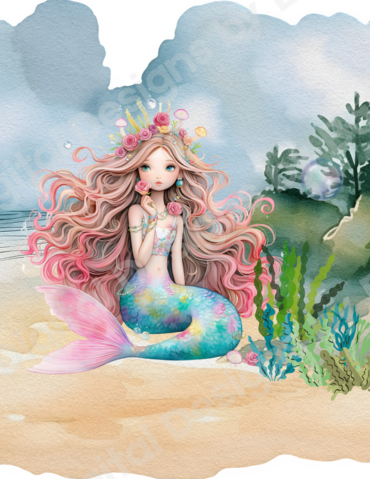 mermaid watercolors
