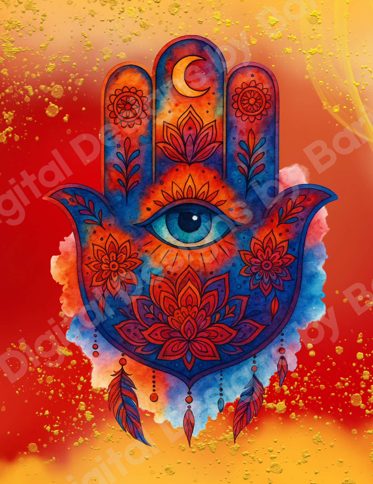 Sacred Flame Hamsa