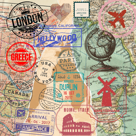 Travel Stamps Magnet