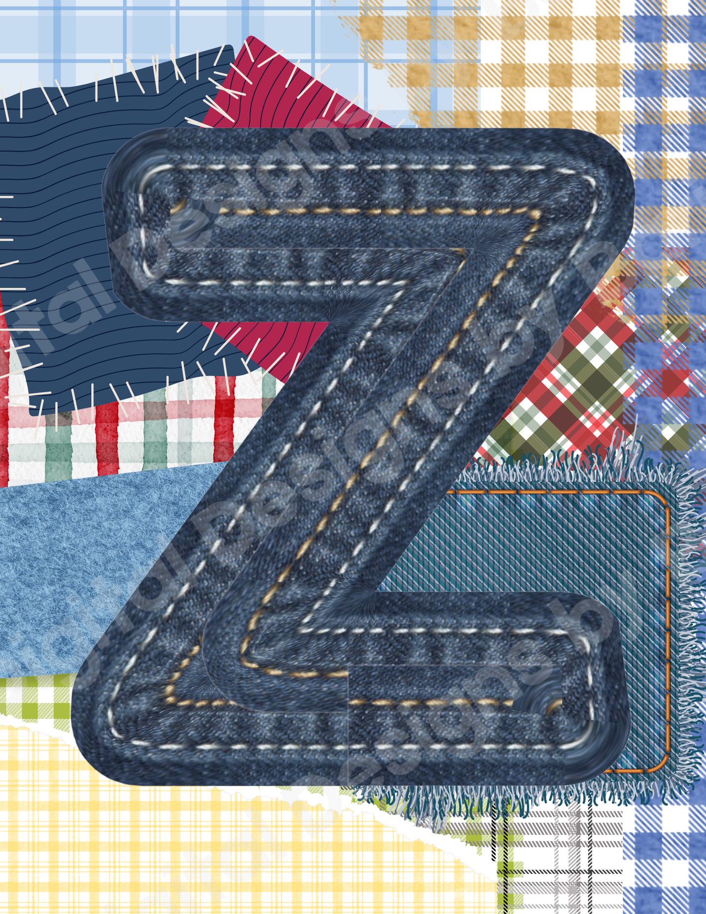 Custom Denim Patch Letter Art — Choose Any Letter