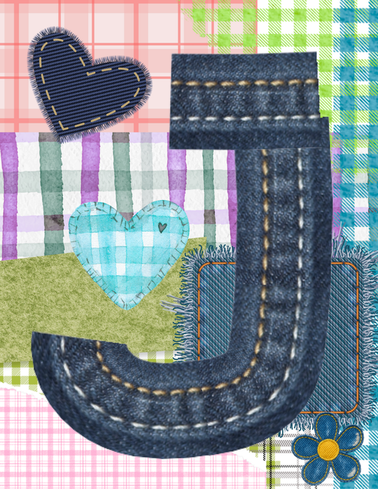 Custom Denim Patch Letter Art — Choose Any Letter