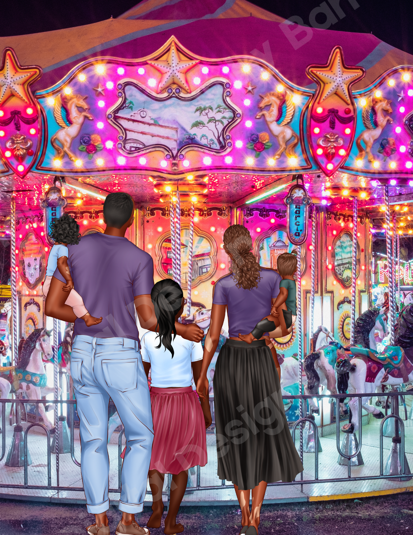 Magical Carousel Night/Personalized art