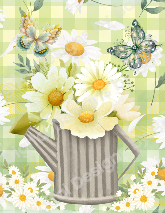 Butterfly Meadow – Daisies and Butterflies Wall Art | Digital Designs by Bari
