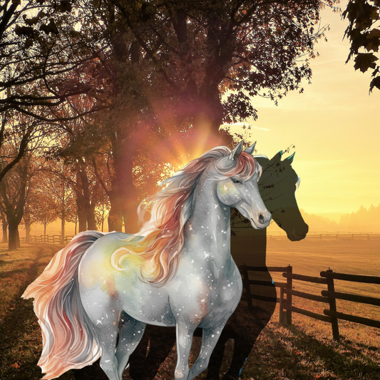 Horse At Sunset Magnet