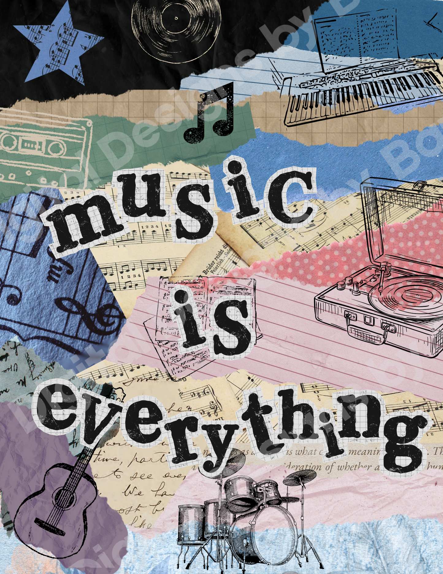 Music is Everything collage, customizable