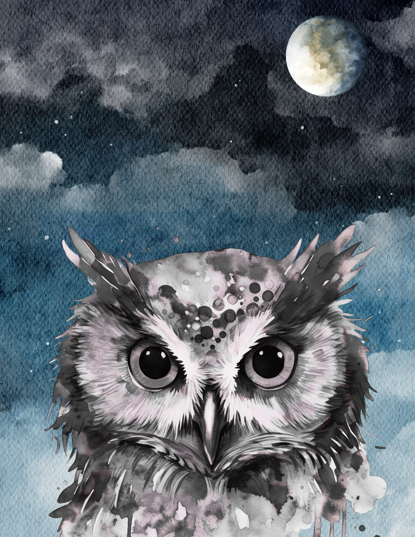 owl at the moon