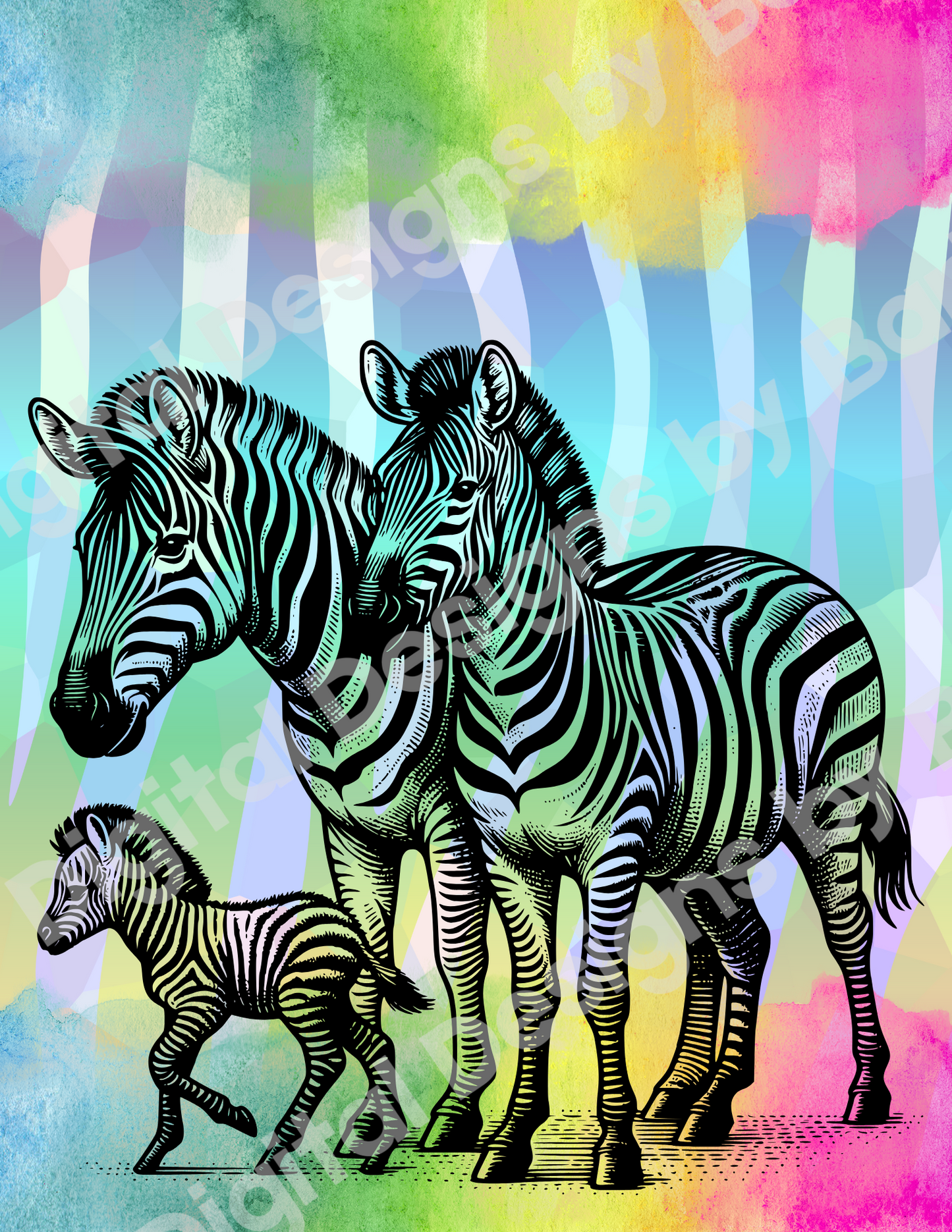 zebra rainbow clouds