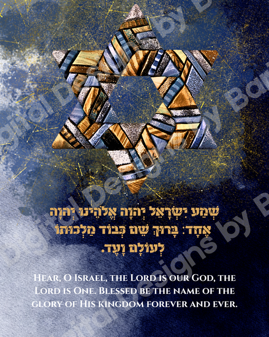 Shema prayer, hebrew and English