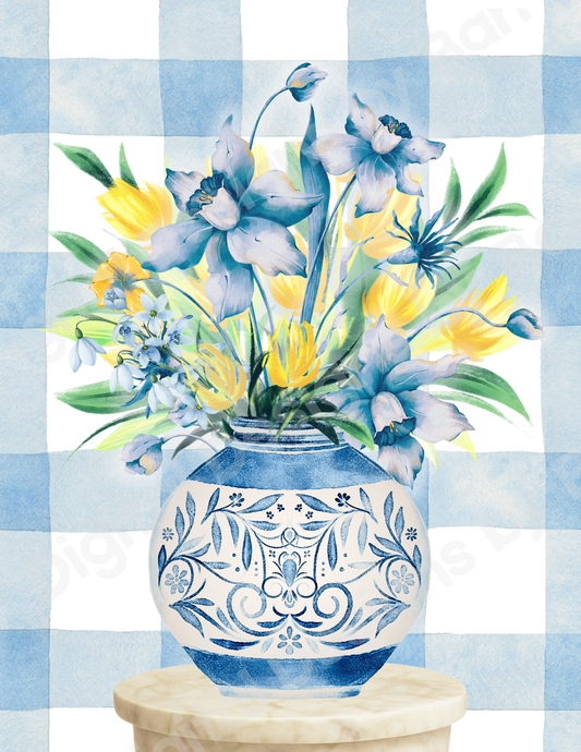 Sunlit Gingham Garden