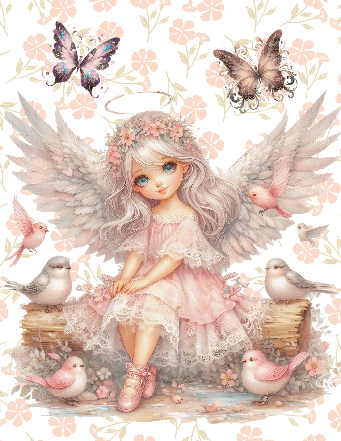 vintage angel flowers